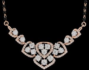 18K Rose Gold Ornate Diamond Heavy Mangalsutra