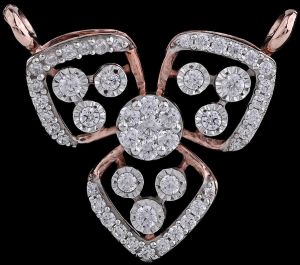 18k Rose Gold Single Line Curved Diamond Mangalsutra