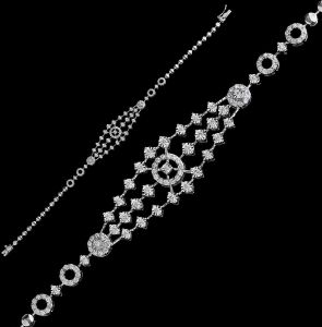 18k White Gold Tiered Diamond Lattice Bracelet