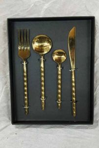 Brass Spoon Knife Fork Cutlery Set