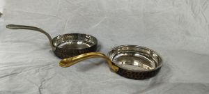 Stainless Steel Serving Sauce Pan With Brass Handle