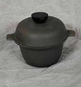 Polished Cast Iron Rice Cooking Pot, Color : Black