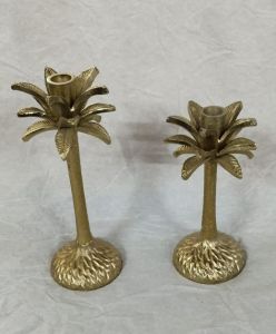 Palm Tree Brass Candle Stand