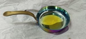 Polished Stainless Steel Frying Pan, Color : Silver for Cooking