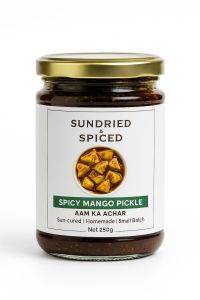 Spicy Mango Pickle, Color : Yellow, Packaging Type : Glass Jar