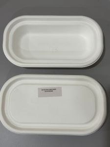 500 Ml Oval Sugarcane Bagasse Food Container with Lid