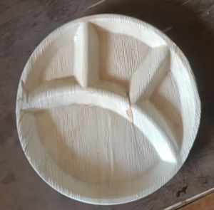 Areca Palm Leaf Round Compartment Meal Plate