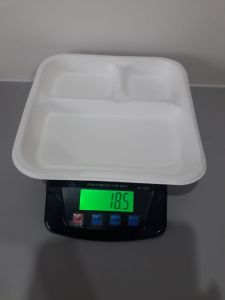 Rectangular Sugarcane Bagasse 3 Compartment Meal Tray