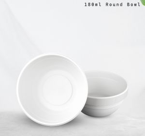 Plain Polished Areca Leaf 180ml Round Bowl, Color : Creamy, White