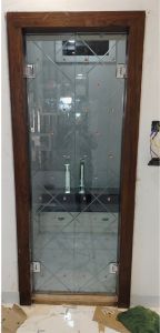 Polished Plain Pooja Room Glass Doors, Color : Transparent