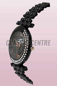 Black Women Classic Diamond Analog Watch