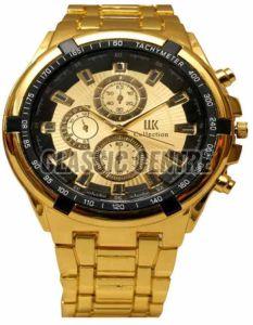 Golden Stainless Steel Men Watch