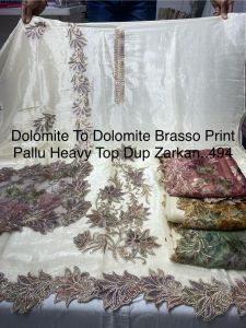 Printed Satin Ladies Unstitched Fancy Suit Party Wear