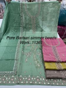 Barbari Beads Work Ladies Unstitched Suits Festive Wear Free Size