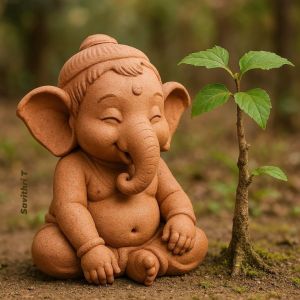 China Clay Plain Non Printed Eco Friendly Ganesha, Color : Brown