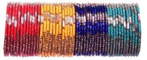 48 Piece Multicolor Glass Bangle Set