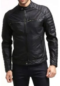 Full Sleeve Mens Black Stylish Leather Jacket