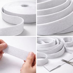 Plain Polyster Cotton Woven Elastic, Length : 25 Meter Per Roll