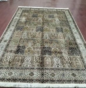 Kashan Handmade Area Rug Kashmiri Pure Silk Carpet