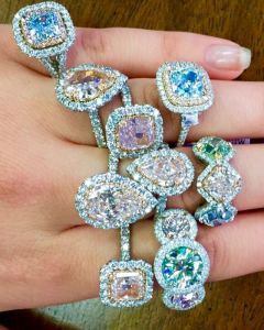 Color Diamond Wedding Rings for Custom Jewelry