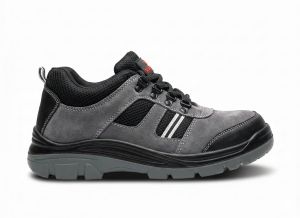 Grey Suede Leather Safety SHOES-D172DD Sporty Design 5-12