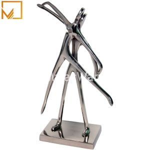 Aluminum Silver Dancing Couple Figurine, Packaging Type : Box