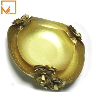 Brass Floral Decorative Urli Bowl Set, Color : Golden 8x21cm