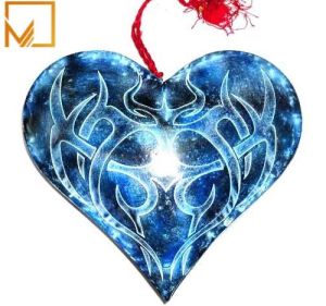 Polished Malacware Christmas Metal Hanging Heart 15 Cm