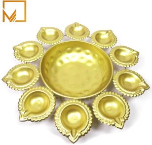 Metal Golden Decorative Urli Diya