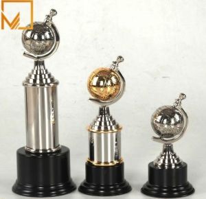 Silver Brass Globe Trophy for Award Or Recognition