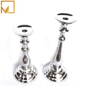 Aluminium Stylish Silver Candle Holder Set for Home Decorative