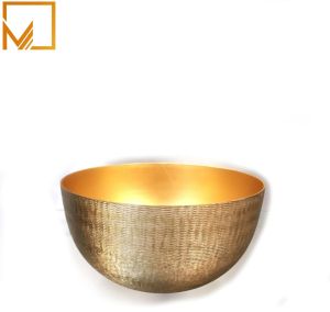 Textured Golden Finish Aluminium Bowl 15cmx8cm