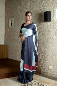 Unstitched Indian Saree, Crepe Sarees, Sleeve Style : Full Sleeves