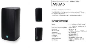Stonewater Aqua 6 Speakers, Color : Black