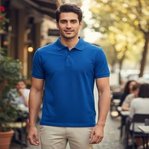 Mens Blue Cotton Polo T-Shirt, Size : XL, XXL Casual Wear
