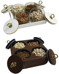 Plastic Square Dry Fruit Box, Color : Brown White