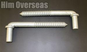 Polished Metal Lag Hinge Bolt with Collar, Color : Grey