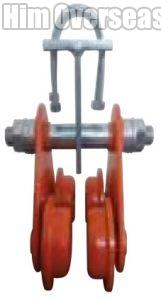 Pressed Steel Double Wheel Trolley, Color : Grey & Brown for Industrial