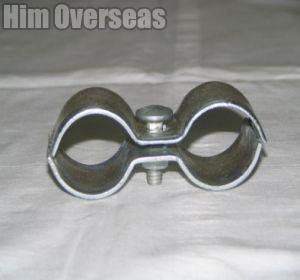 Polished Pressed Steel Saddle Clamp, Color : Gray