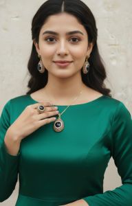 Artificial Black Gemstone Pendant Set