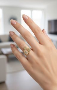 Polished Artificial Diamond Gold Plated Ring, Gender : Female