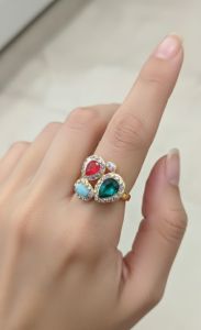Multi Stone Artificial Diamond Finger Ring