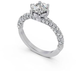 Lab Grow Diamond Silver Arielle Solitaire Ring, Packaging Type : Box