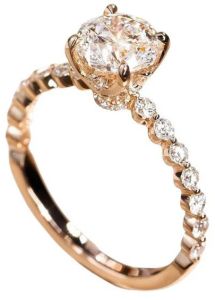 Silver 14K Rose Gold Evie Solitaire Ring