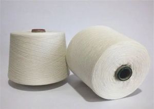 Plain Carded Cotton Weaving Yarn, Color : Raw White for Grey Fabric