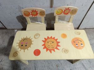 2 Seater Kids Mini Rectangle Table With Chair