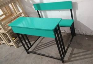 2 Seater Wooden School Desk Bench