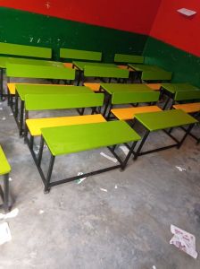 2 Seater Wooden Top Metal Frame School Desk