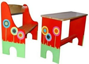 Play School Furniture Rubber Wood Jointed Desk