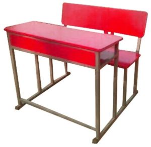 Wooden Primary School Desk 2 Seater with Storage